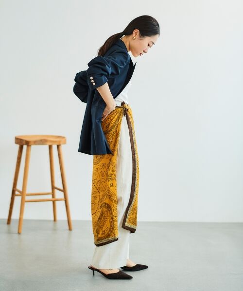 le.coeur blanc / ルクールブラン マフラー・ショール・スヌード・ストール | 《WEB限定アイテム》ペイズリープリントストール | 詳細17