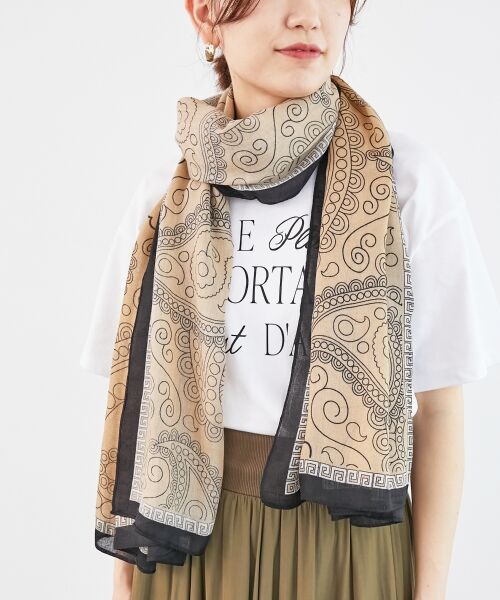 le.coeur blanc / ルクールブラン マフラー・ショール・スヌード・ストール | 《WEB限定アイテム》ペイズリープリントストール | 詳細22