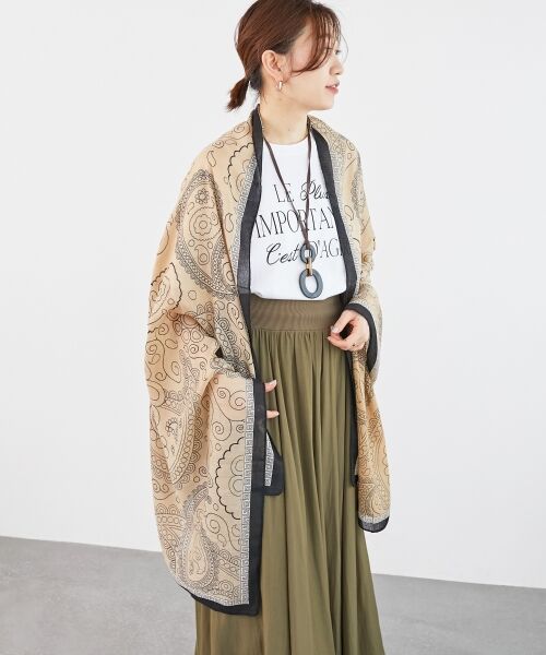 le.coeur blanc / ルクールブラン マフラー・ショール・スヌード・ストール | 《WEB限定アイテム》ペイズリープリントストール | 詳細23