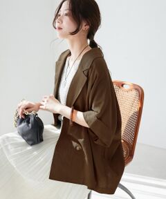 le.coeur blanc / ルクールブラン テーラードジャケット | 《WEB限定アイテム》レーヨン麻ハーフスリーブテーラードジャケット