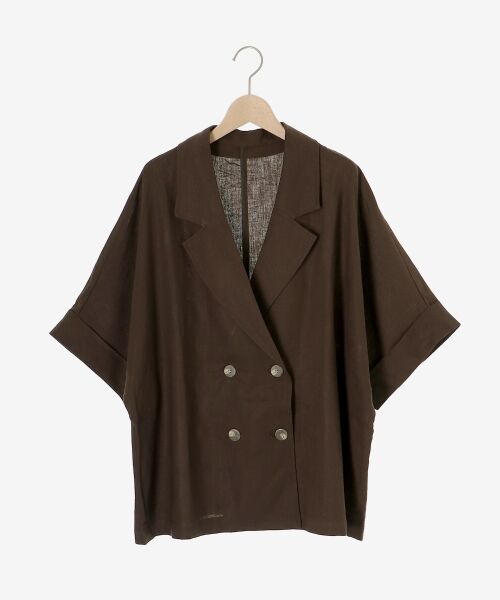 le.coeur blanc / ルクールブラン テーラードジャケット | 《WEB限定アイテム》レーヨン麻ハーフスリーブテーラードジャケット | 詳細1