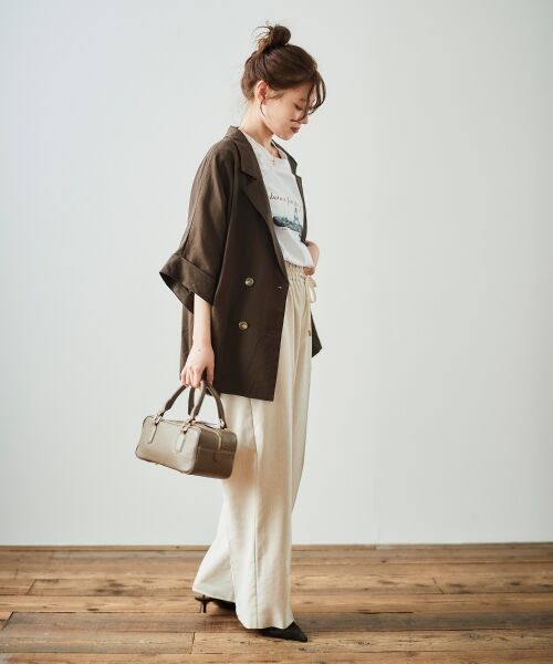 le.coeur blanc / ルクールブラン テーラードジャケット | 《WEB限定アイテム》レーヨン麻ハーフスリーブテーラードジャケット | 詳細11