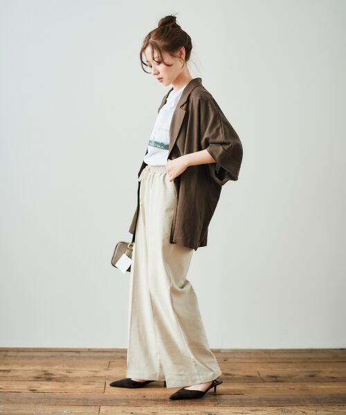 le.coeur blanc / ルクールブラン テーラードジャケット | 《WEB限定アイテム》レーヨン麻ハーフスリーブテーラードジャケット | 詳細13
