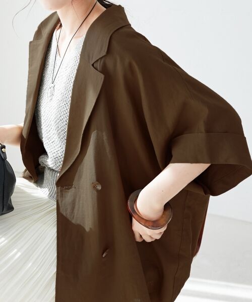 le.coeur blanc / ルクールブラン テーラードジャケット | 《WEB限定アイテム》レーヨン麻ハーフスリーブテーラードジャケット | 詳細15