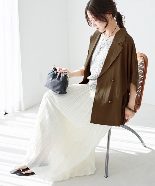 le.coeur blanc / ルクールブラン テーラードジャケット | 《WEB限定アイテム》レーヨン麻ハーフスリーブテーラードジャケット | 詳細16