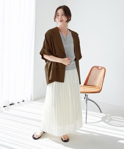 le.coeur blanc / ルクールブラン テーラードジャケット | 《WEB限定アイテム》レーヨン麻ハーフスリーブテーラードジャケット | 詳細17