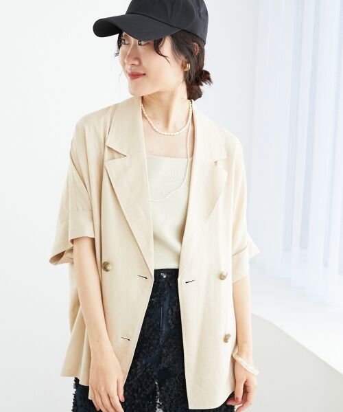 le.coeur blanc / ルクールブラン テーラードジャケット | 《WEB限定アイテム》レーヨン麻ハーフスリーブテーラードジャケット | 詳細19