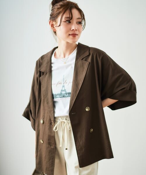 le.coeur blanc / ルクールブラン テーラードジャケット | 《WEB限定アイテム》レーヨン麻ハーフスリーブテーラードジャケット | 詳細2