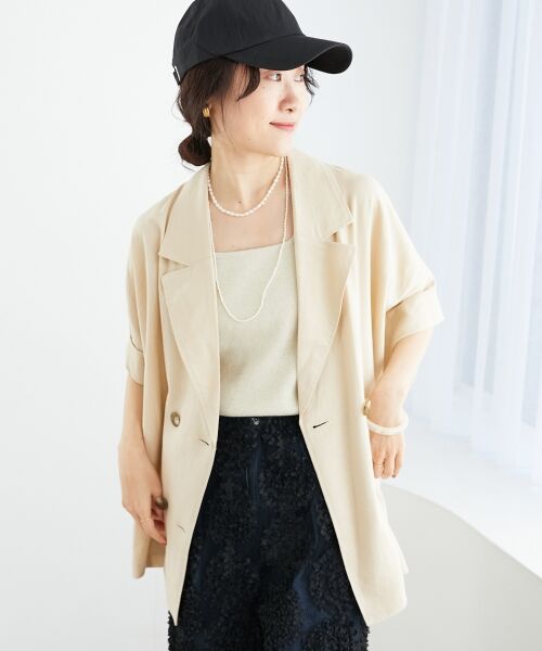 le.coeur blanc / ルクールブラン テーラードジャケット | 《WEB限定アイテム》レーヨン麻ハーフスリーブテーラードジャケット | 詳細20
