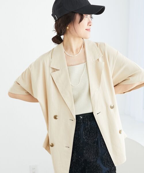 le.coeur blanc / ルクールブラン テーラードジャケット | 《WEB限定アイテム》レーヨン麻ハーフスリーブテーラードジャケット | 詳細22