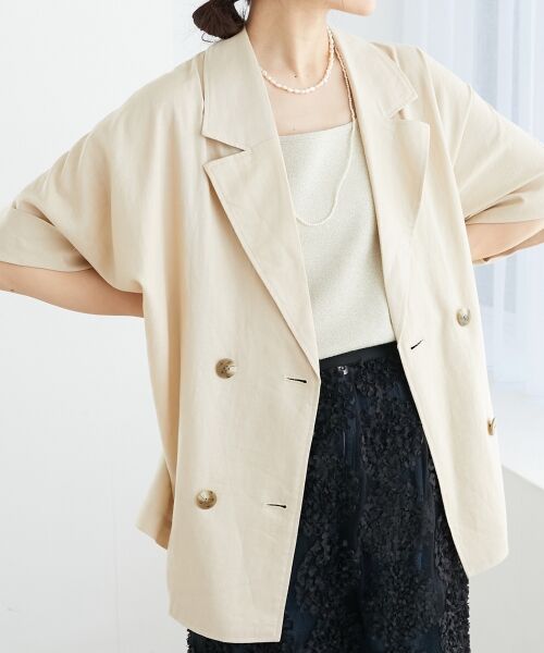 le.coeur blanc / ルクールブラン テーラードジャケット | 《WEB限定アイテム》レーヨン麻ハーフスリーブテーラードジャケット | 詳細23