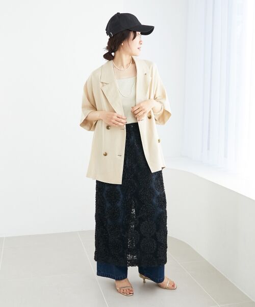 le.coeur blanc / ルクールブラン テーラードジャケット | 《WEB限定アイテム》レーヨン麻ハーフスリーブテーラードジャケット | 詳細26