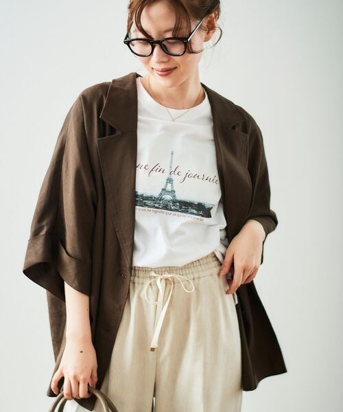 le.coeur blanc / ルクールブラン テーラードジャケット | 《WEB限定アイテム》レーヨン麻ハーフスリーブテーラードジャケット | 詳細3