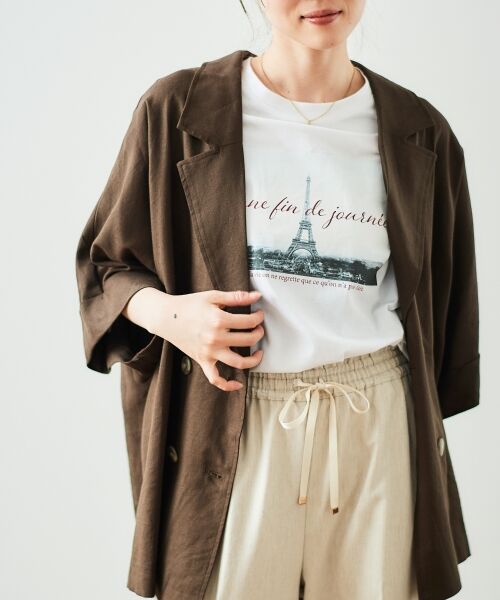 le.coeur blanc / ルクールブラン テーラードジャケット | 《WEB限定アイテム》レーヨン麻ハーフスリーブテーラードジャケット | 詳細4