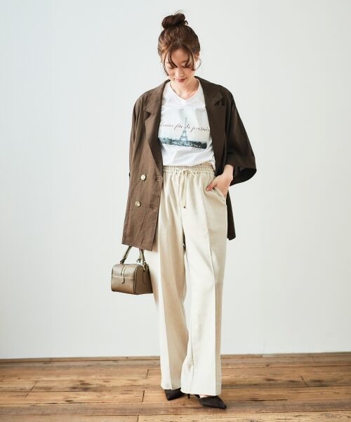 le.coeur blanc / ルクールブラン テーラードジャケット | 《WEB限定アイテム》レーヨン麻ハーフスリーブテーラードジャケット | 詳細8