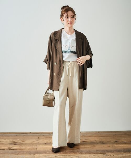 le.coeur blanc / ルクールブラン テーラードジャケット | 《WEB限定アイテム》レーヨン麻ハーフスリーブテーラードジャケット | 詳細9