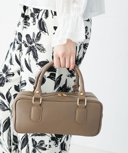le. coeur blanc/ルクールブラン MILLELA FIRENZE ミニボストンバッグ モカ FREE le. coeur blanc/ルクールブラン MILLELA FIRENZE ミニボストンバッグ モカ FREE