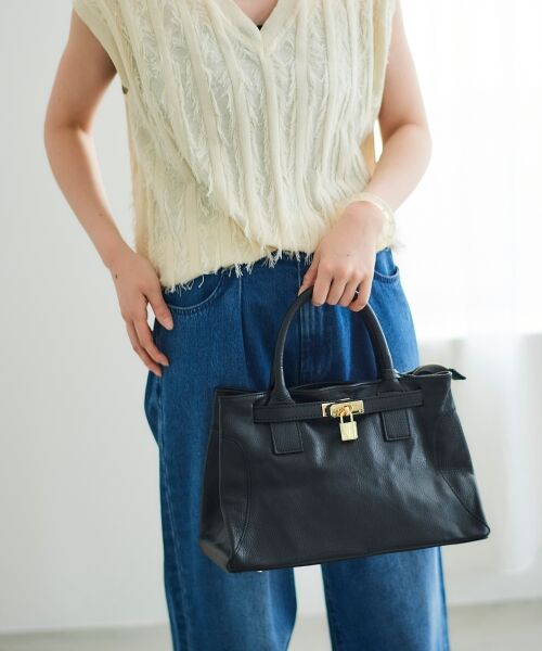 le.coeur blanc / ルクールブラン トートバッグ | MILLELAFIRENZE金具付きレザートートバッグ | 詳細13