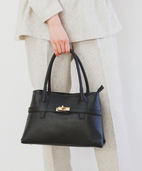 le. coeur blanc/ルクールブラン 《一部店舗/WEB限定》MILLELAFIRENZE金具付レザーミディアムバック ブラック FREE le. coeur blanc/ルクールブラン 《一部店舗/WEB限定》MILLELAFIRENZE金具付レザーミディアムバック ブラック FREE