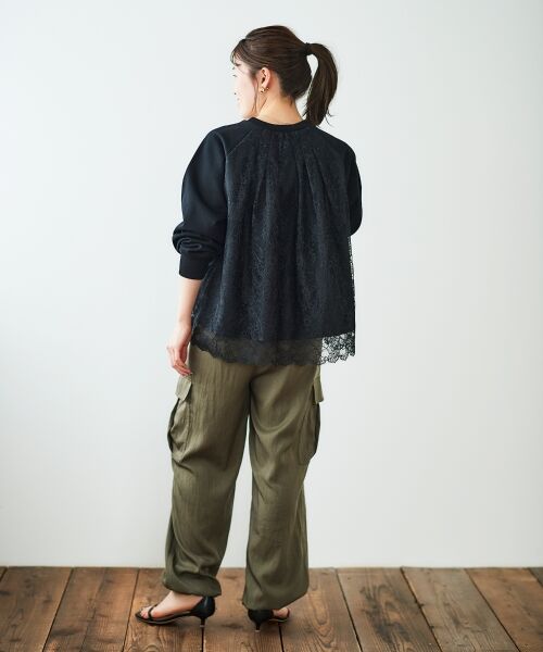 le.coeur blanc / ルクールブラン カットソー | 《手洗い可能》バックレーススウェットプルオーバー | 詳細10