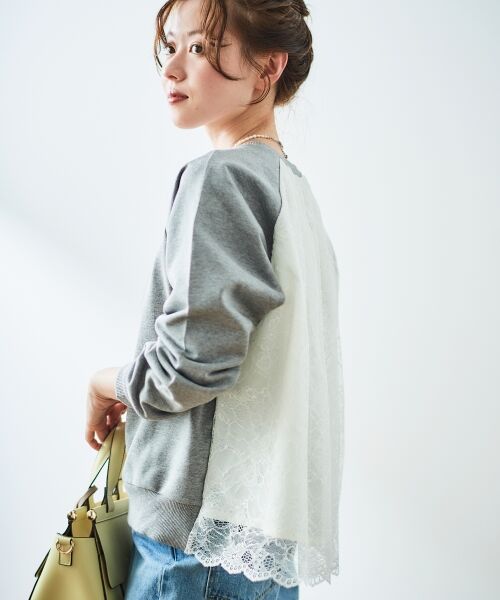 le.coeur blanc / ルクールブラン カットソー | 《手洗い可能》バックレーススウェットプルオーバー | 詳細15