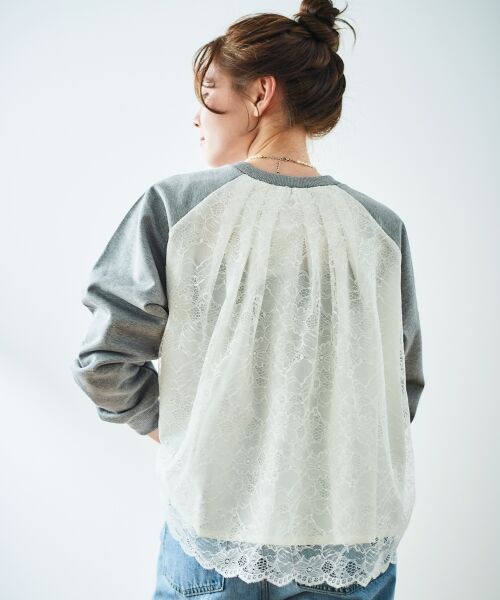 le.coeur blanc / ルクールブラン カットソー | 《手洗い可能》バックレーススウェットプルオーバー | 詳細18
