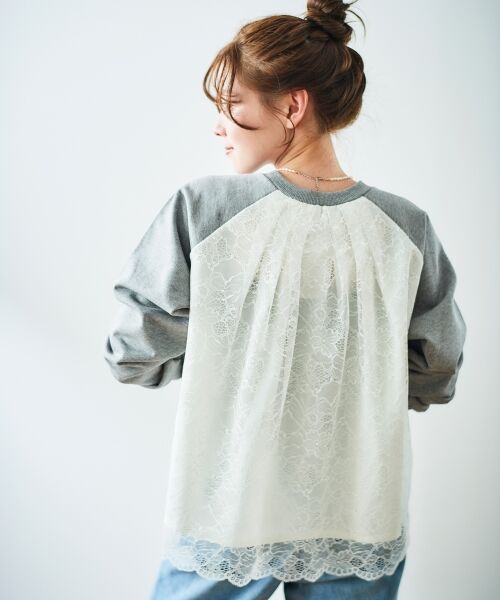 le.coeur blanc / ルクールブラン カットソー | 《手洗い可能》バックレーススウェットプルオーバー | 詳細19