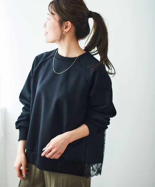 le.coeur blanc / ルクールブラン カットソー | 《手洗い可能》バックレーススウェットプルオーバー | 詳細2