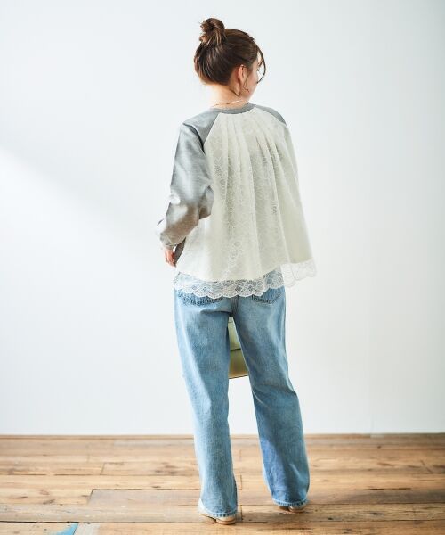 le.coeur blanc / ルクールブラン カットソー | 《手洗い可能》バックレーススウェットプルオーバー | 詳細22