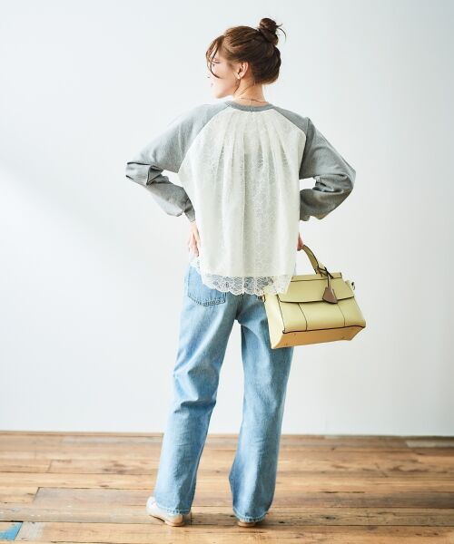 le.coeur blanc / ルクールブラン カットソー | 《手洗い可能》バックレーススウェットプルオーバー | 詳細23