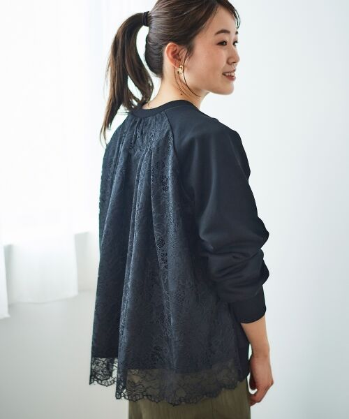 le.coeur blanc / ルクールブラン カットソー | 《手洗い可能》バックレーススウェットプルオーバー | 詳細3