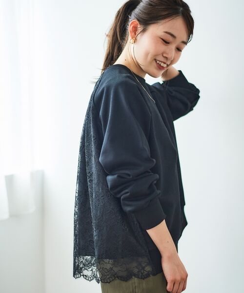 le.coeur blanc / ルクールブラン カットソー | 《手洗い可能》バックレーススウェットプルオーバー | 詳細4