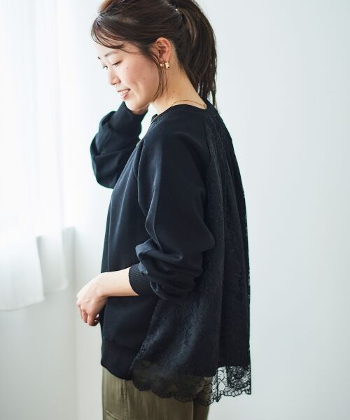 le.coeur blanc / ルクールブラン カットソー | 《手洗い可能》バックレーススウェットプルオーバー | 詳細5