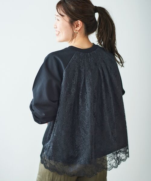 le.coeur blanc / ルクールブラン カットソー | 《手洗い可能》バックレーススウェットプルオーバー | 詳細7