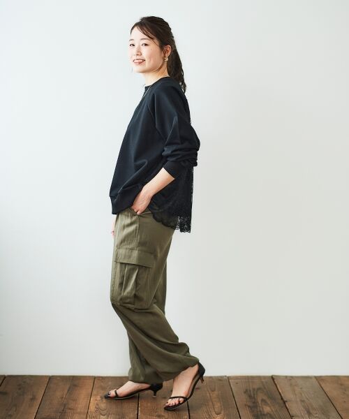 le.coeur blanc / ルクールブラン カットソー | 《手洗い可能》バックレーススウェットプルオーバー | 詳細9