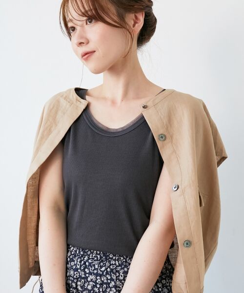 le.coeur blanc / ルクールブラン タンクトップ | 《手洗い可能》ラメテレコタンクトップ | 詳細12