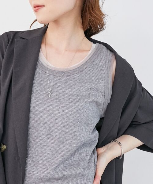 le.coeur blanc / ルクールブラン タンクトップ | 《手洗い可能》ラメテレコタンクトップ | 詳細4