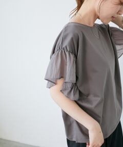 le.coeur blanc / ルクールブラン カットソー | コットンシルケットコンビカットプルオーバー