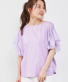 le.coeur blanc / ルクールブラン カットソー | コットンシルケットコンビカットプルオーバー