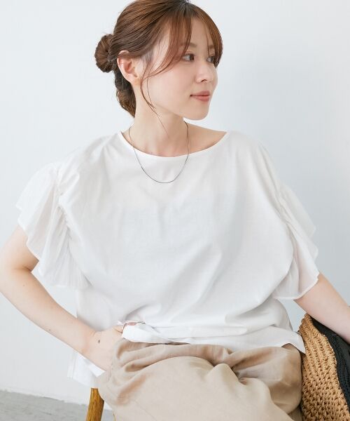 le.coeur blanc / ルクールブラン カットソー | コットンシルケットコンビカットプルオーバー | 詳細11