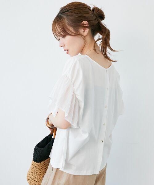 le.coeur blanc / ルクールブラン カットソー | コットンシルケットコンビカットプルオーバー | 詳細14