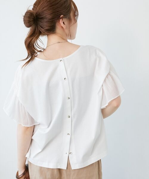 le.coeur blanc / ルクールブラン カットソー | コットンシルケットコンビカットプルオーバー | 詳細15