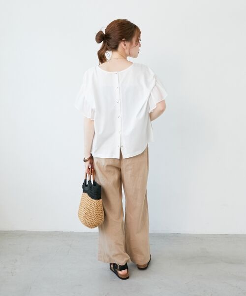 le.coeur blanc / ルクールブラン カットソー | コットンシルケットコンビカットプルオーバー | 詳細17