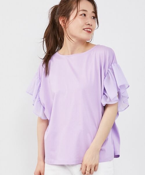 le.coeur blanc / ルクールブラン カットソー | コットンシルケットコンビカットプルオーバー | 詳細22