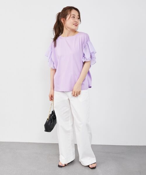 le.coeur blanc / ルクールブラン カットソー | コットンシルケットコンビカットプルオーバー | 詳細27