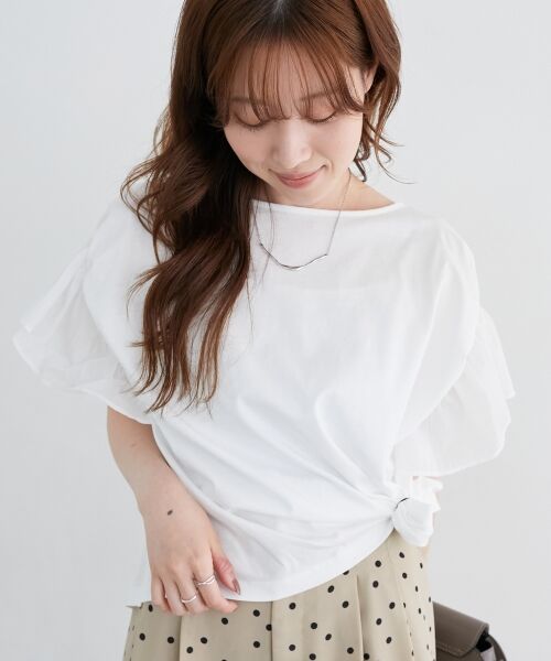 le.coeur blanc / ルクールブラン カットソー | コットンシルケットコンビカットプルオーバー | 詳細3