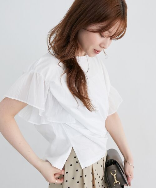 le.coeur blanc / ルクールブラン カットソー | コットンシルケットコンビカットプルオーバー | 詳細4