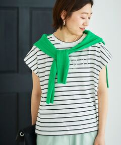 le.coeur blanc / ルクールブラン カットソー | ロゴボーダーフレンチスリーブカットソー