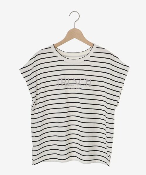 le.coeur blanc / ルクールブラン カットソー | ロゴボーダーフレンチスリーブカットソー | 詳細1
