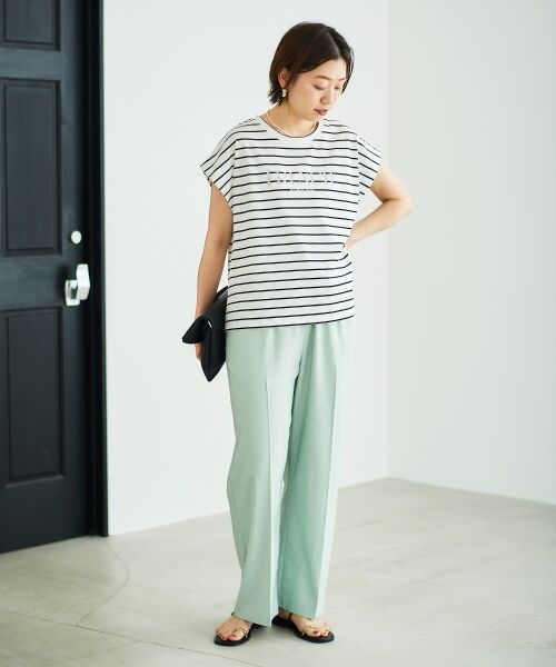 le.coeur blanc / ルクールブラン カットソー | ロゴボーダーフレンチスリーブカットソー | 詳細10